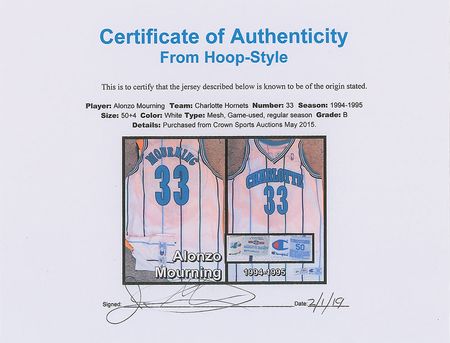 Lot #905 Alonzo Mourning Team-Issued Jersey - Image 4