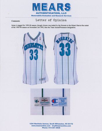 Lot #905 Alonzo Mourning Team-Issued Jersey - Image 6