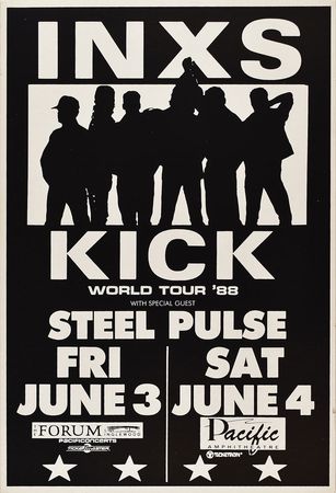 Lot #5357  INXS 1988 Kick World Tour Poster - Image 1