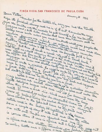 Lot #500 Ernest Hemingway: Remarkable letter to the screenwriter of The Sun Also Rises - Image 1