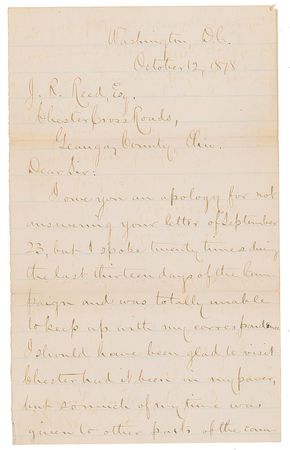 Lot #31 James A. Garfield: I spoke twenty times