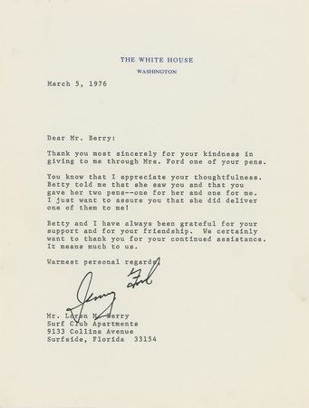 Lot #90 Gerald Ford Typed Letter Signed - Image 1