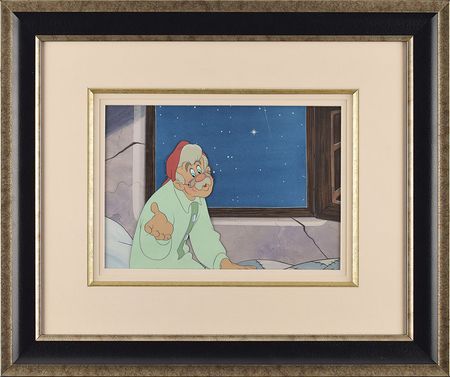 Lot #458 Geppetto production cel from Pinocchio Production Cel - Image 2
