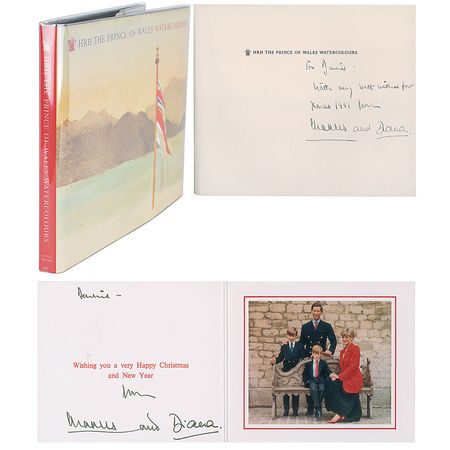 Lot #202 Princess Diana and Prince Charles Book and Card - Image 1