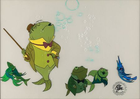 Lot #460 Mr. Codfish production cel from Bedknobs and Broomsticks Production Cel - Image 1