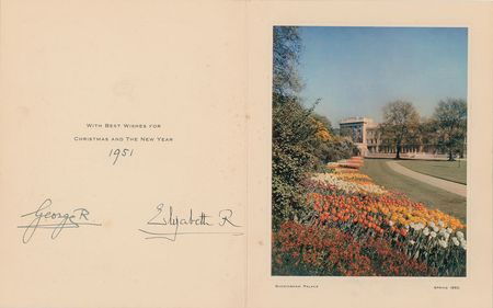 Lot #264 King George VI and the Queen Mother Christmas Card - Image 1