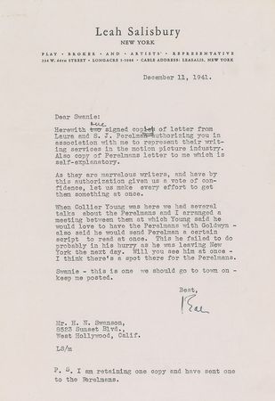 Lot #842 S. J. Perelman Typed Letter Signed - Image 2