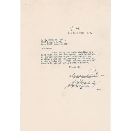 Lot #842 S. J. Perelman Typed Letter Signed - Image 1