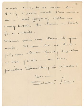 Lot #536 Sinclair Lewis - Image 2