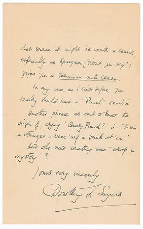Lot #544 Dorothy Sayers Handwritten Letter Signed - Image 2