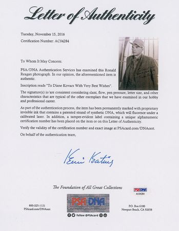 Lot #136 Ronald Reagan Signed Photograph - Image 2