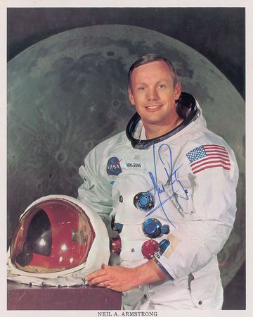 Lot #344 Neil Armstrong Signed Photograph - Image 1