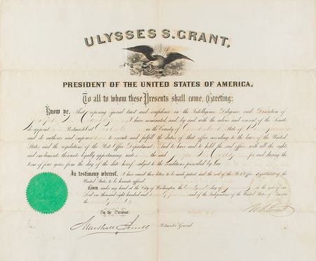 Lot #29 U. S. Grant Signed Document