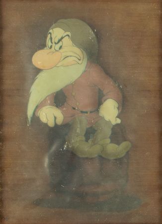 Lot #456 Grumpy production cel from Snow White and the Seven Dwarfs Production Cel - Image 1