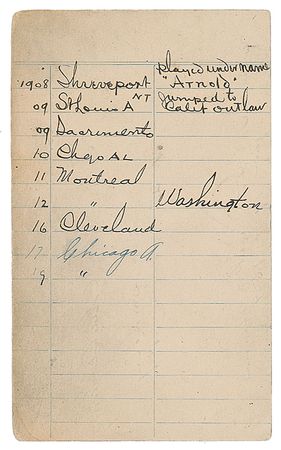 Lot #898 Chick Gandil Information Card - Image 2