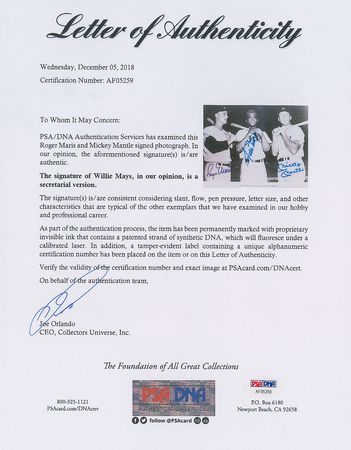 Lot #904 Mickey Mantle and Roger Maris Signed Photograph - Image 2