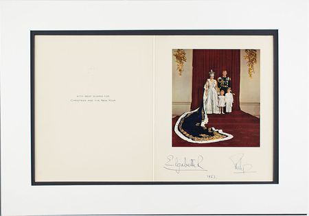 Lot #206 Queen Elizabeth II and Prince Philip Christmas Card - Image 2