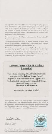 Lot #901 LeBron James Basketball - Image 5