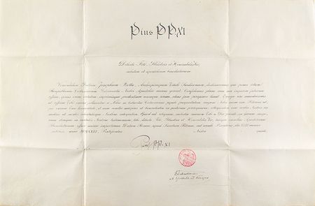 Lot #194 Pope Pius XI Signed Document - Image 1