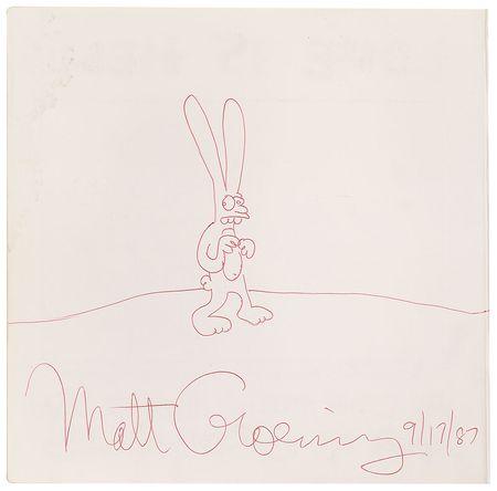 Lot #468 Matt Groening: Groening's first book, Love Is Hell, with extremely early sketch - Image 2