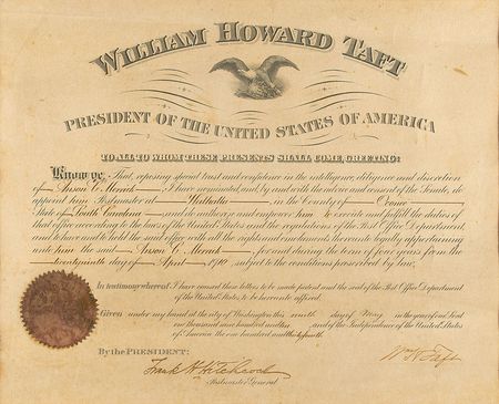 Lot #159 William H. Taft Signed Document - Image 1