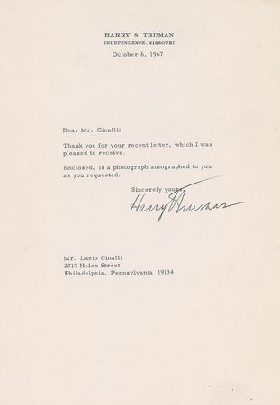 Lot #166 Harry S. Truman - Image 1