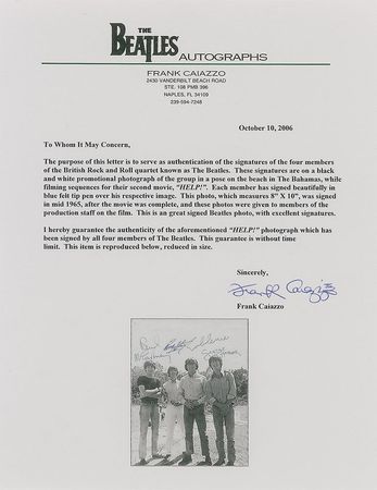 Lot #561 Beatles: Rare Help! photo signed in the Bahamas - Image 2