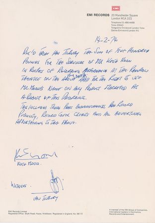 Lot #610 The Who: Keith Moon: Moon jams with Zeppelin and others at Roy Harper's 1974 Valentine's Day showcase - Image 1