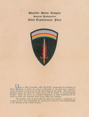 Lot #85 Dwight D. Eisenhower: General Eisenhower forwards a facsimile of his shoulder sleeve insignia - Image 2