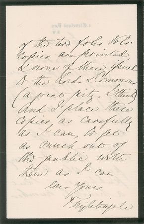 Lot #181 Florence Nightingale Handwritten Letter Signed - Image 2