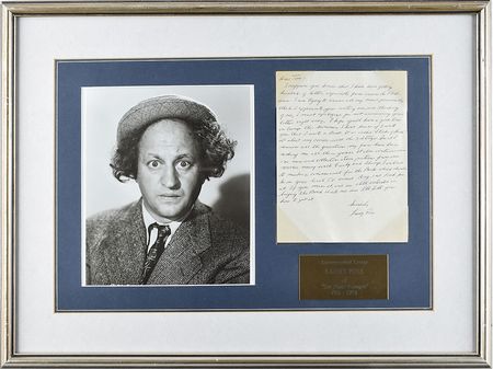 Lot #857 Three Stooges: Larry Fine Handwritten Letter Signed - Image 1