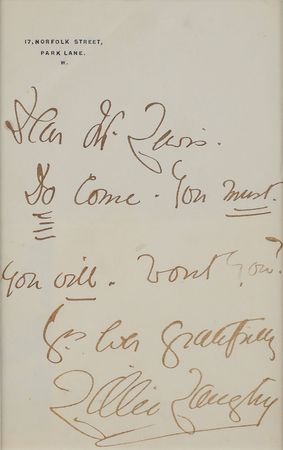 Lot #815 Lillie Langtry Handwritten Letter Signed - Image 2