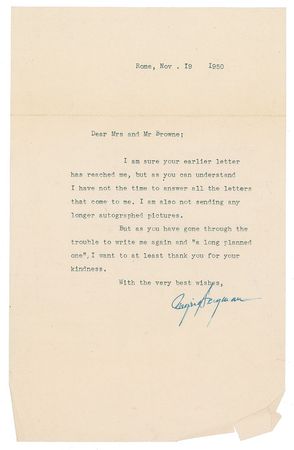 Lot #655 Ingrid Bergman Signature - Image 1