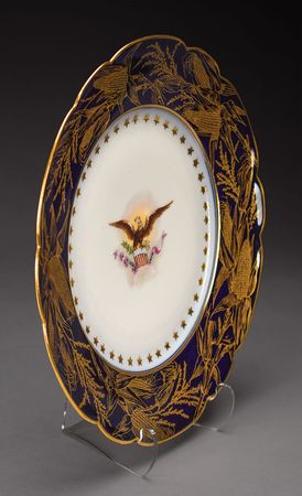 Lot #17 Benjamin Harrison White House China Breakfast Plate Breakfast Plate - Image 2