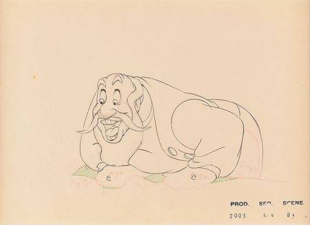Lot #472 Stromboli production drawing from Pinocchio Production Drawing - Image 1