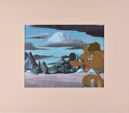 Lot #474 Bent-Tail coyote production cel from a Pluto short - Image 3