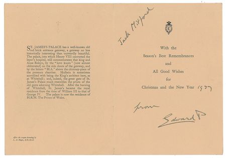 Lot #279 King Edward VIII Christmas Card - Image 1
