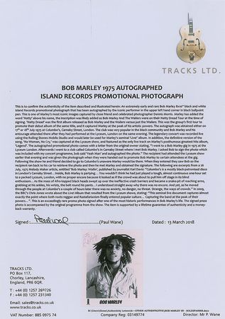 Lot #557 Bob Marley: Ideal portrait of the reggae legend—