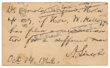 Lot #11 Abraham Lincoln: Lincoln approves the replacement for a Russian diplomat - Image 2