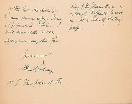 Lot #444 Arthur Rackham Handwritten Letter Signed - Image 2
