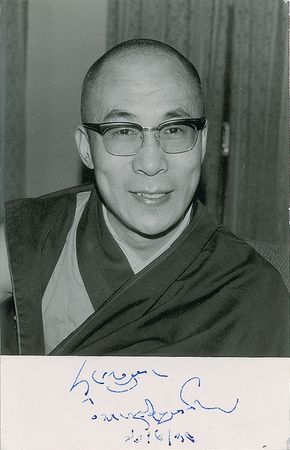Lot #260 Dalai Lama and Heinrich Harrer Signed Photographs - Image 1
