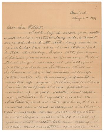 Lot #395 William Robinson Leigh Handwritten Letter Signed - Image 1
