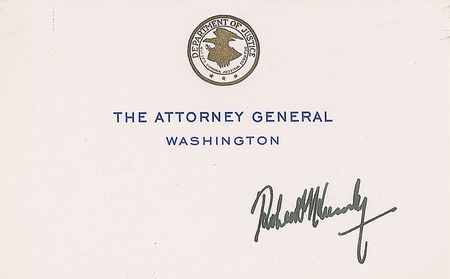 Lot #273. Robert F. Kennedy Business Card