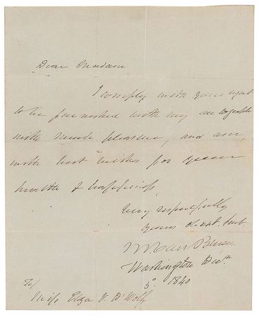 Lot #4 Martin Van Buren Handwritten Letter Signed