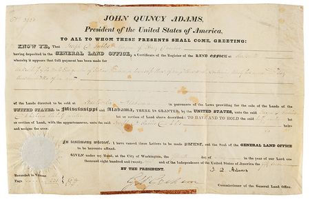 Lot #3 John Quincy Adams Signed Document
