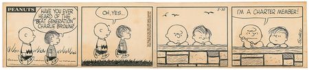 Lot #460 Charles Schulz: Schulz inks Charlie Brown as a 