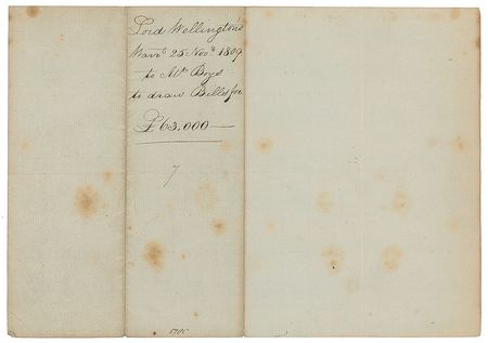 Lot #317 Duke of Wellington: Wellington draws £63,000 to pay his troops - Image 2