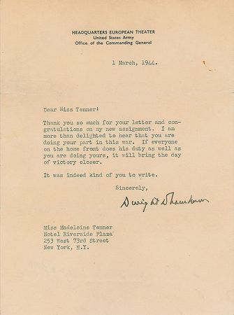 Lot #44 Dwight D. Eisenhower: Three months before D-Day: 