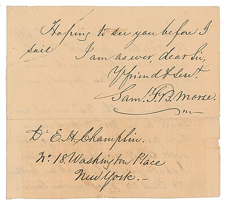 Lot #218 Samuel F. B. Morse Handwritten Letter Signed - Image 2