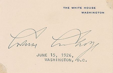 Lot #92 Calvin and Grace Coolidge White House Cards - Image 1